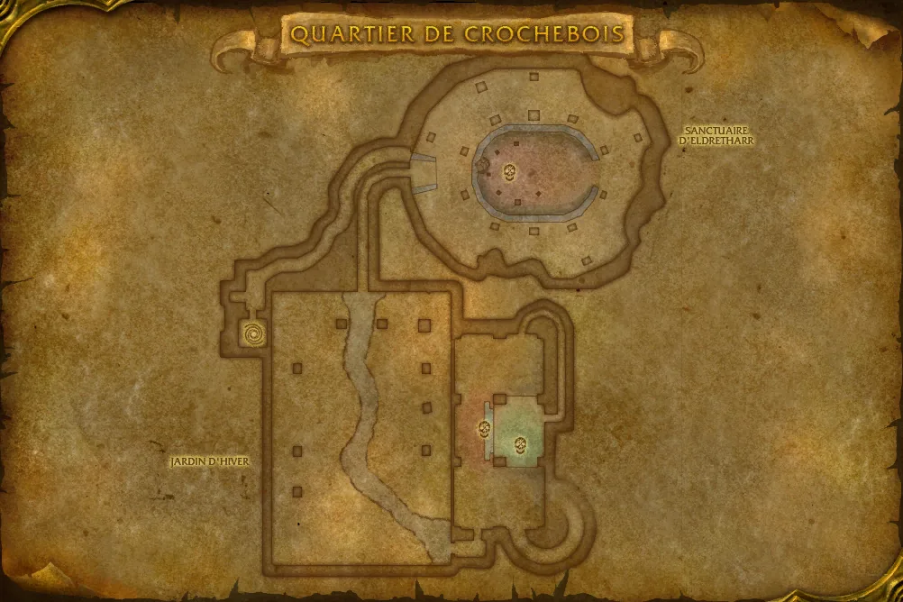 Carte de Hache-tripes (étage 6) : 8 emplacements de Claque-fouet