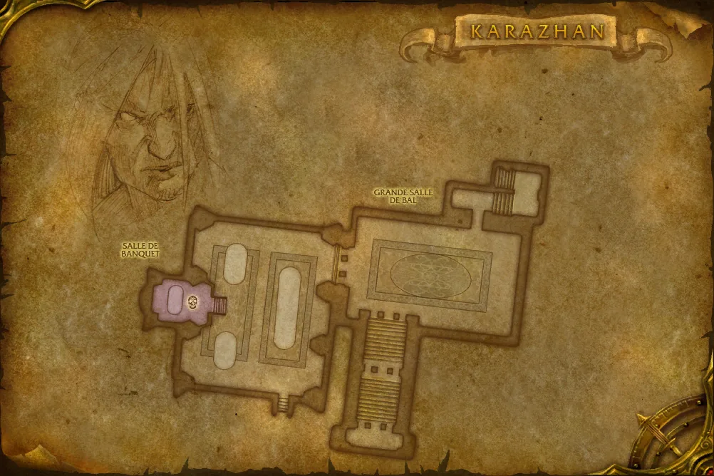 Carte de Karazhan : 13 emplacements de Ombroptère