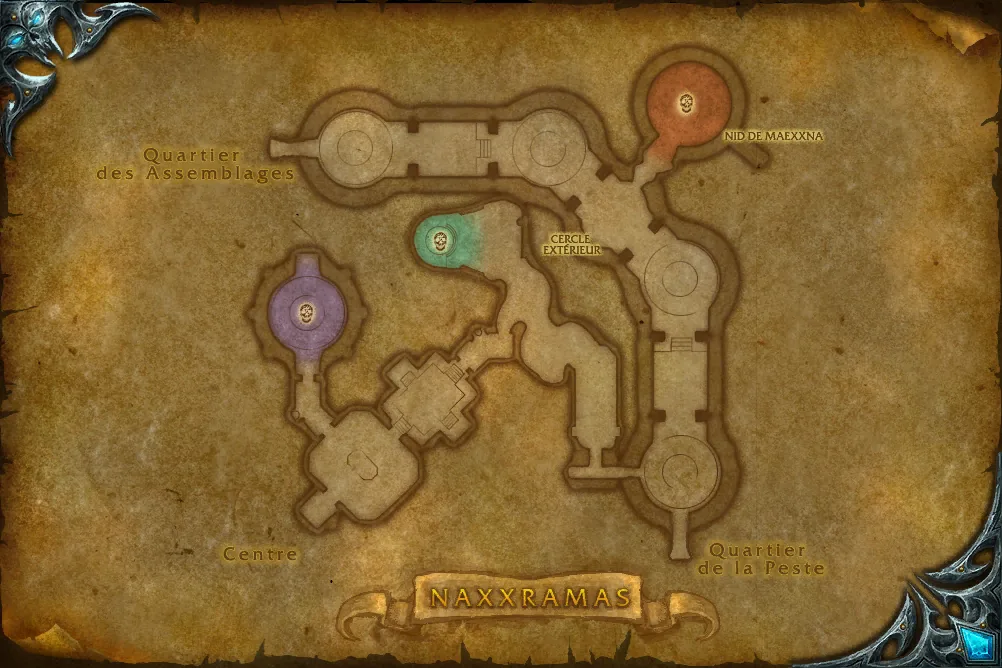 Carte de Naxxramas : Le quartier des Arachnides