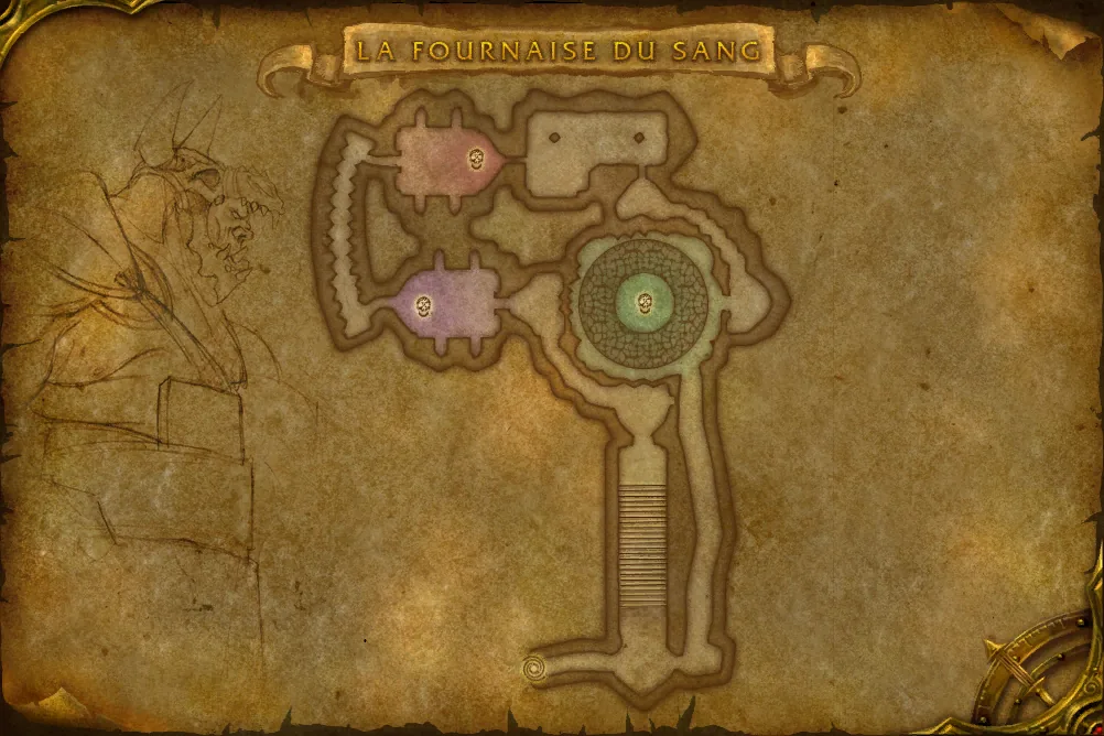 Carte de La Fournaise du sang : 4 emplacements de Brute gangregarde