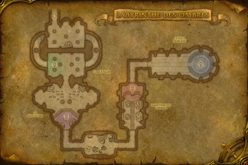 Carte de Labyrinthe des ombres : 6 emplacements de Diablotin de la Cabale