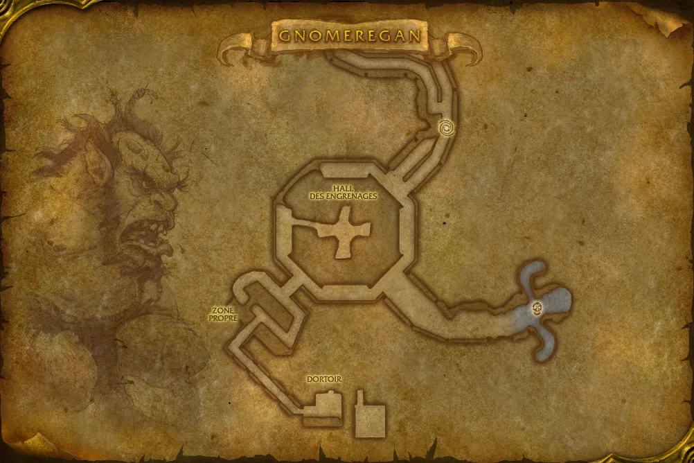 Carte de Gnomeregan (étage 1) : 45 emplacements de Creuseur des Basses-cavernes