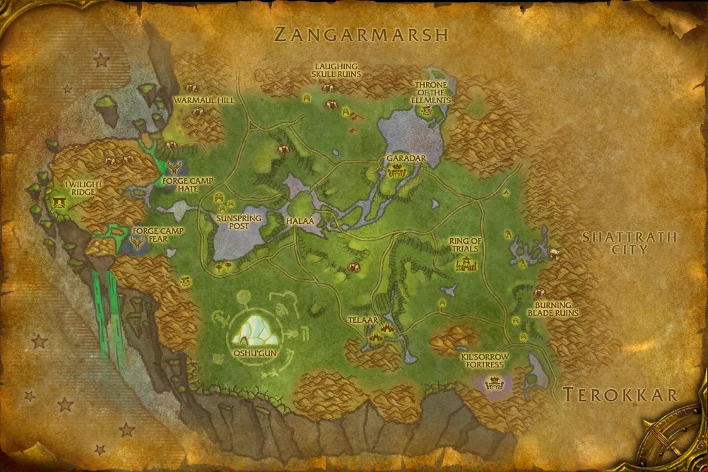 Carte de Nagrand : 7 emplacements de Légionnaire gangregarde