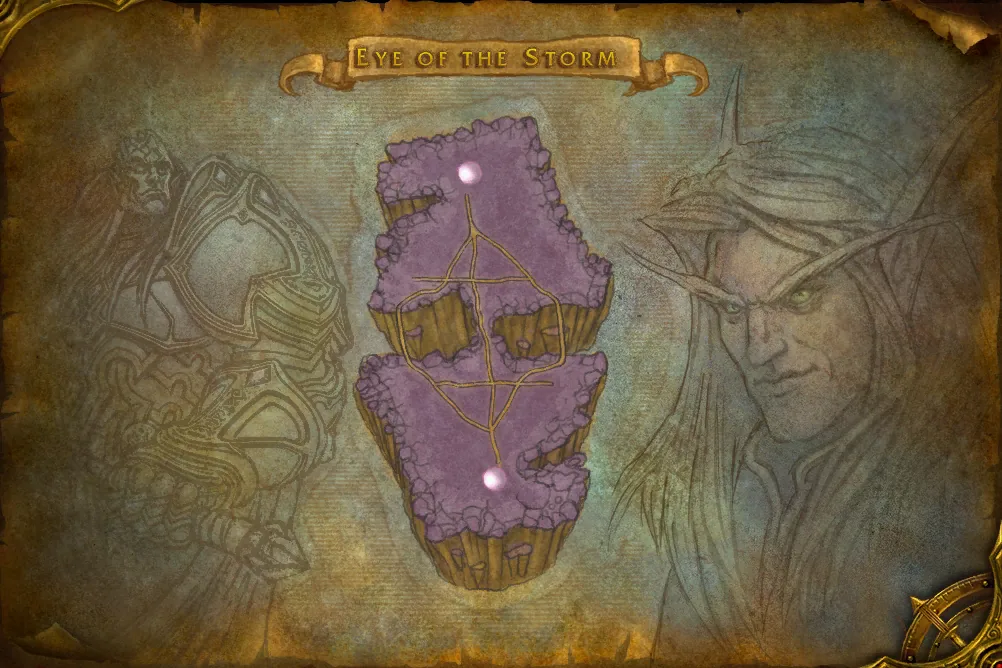 Carte de L'Œil du cyclone : 5 emplacements de Guide spirituel de la Horde