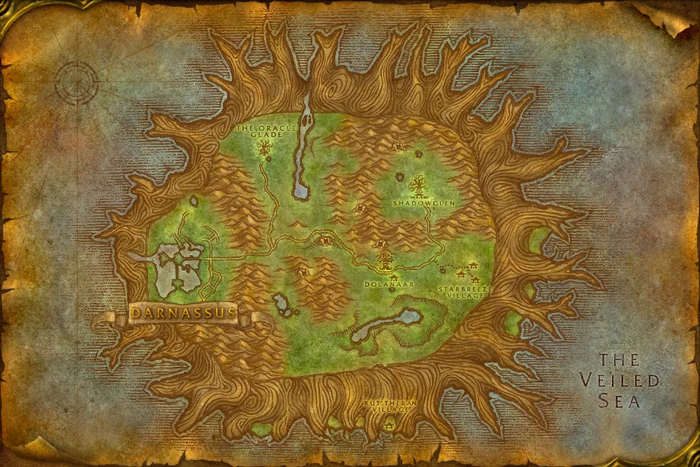 Carte de Teldrassil : 1 emplacement de Furie Shelda