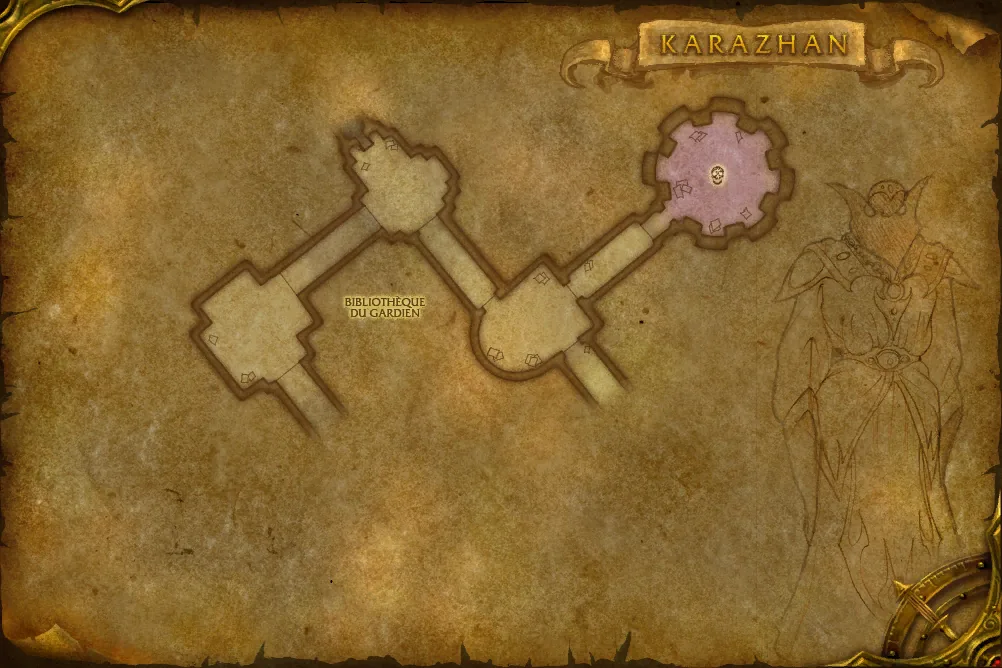 Carte de Karazhan (étage 10) : 3 emplacements de Homoncule