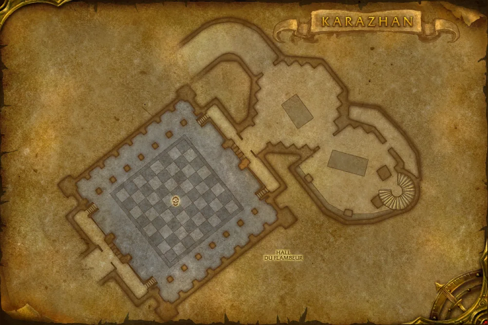 Carte de Karazhan (étage 14) : 4 emplacements de Bête de chair