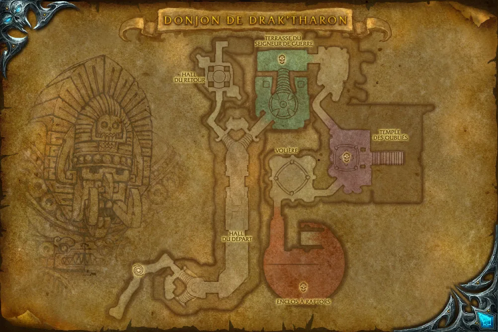 Carte de Donjon de Drak'Tharon : 4 emplacements de Réanimateur du Fléau