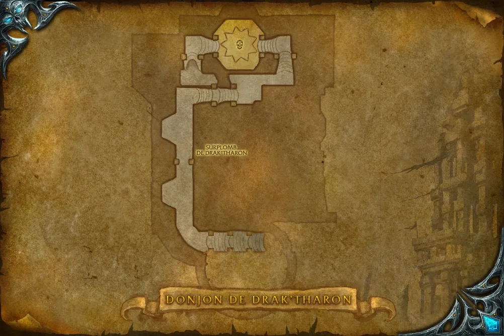 Carte de Donjon de Drak'Tharon (étage 2) : 3 emplacements de Chevaucheur de chauve-souris drakkari ressuscité