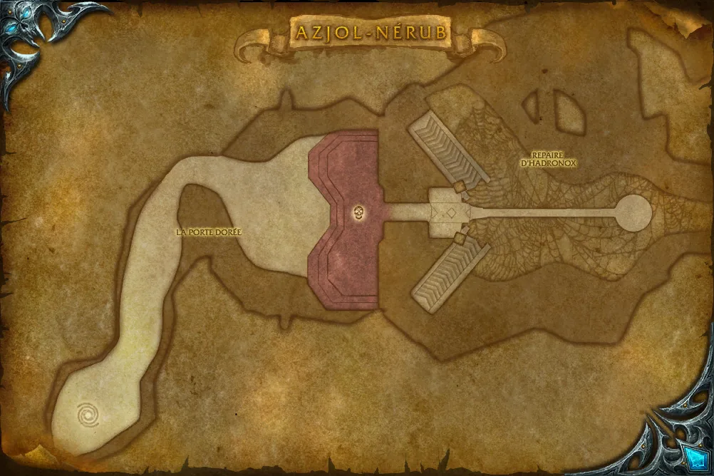 Carte de Azjol-Nérub : 3 emplacements de Tirailleur anu'bar