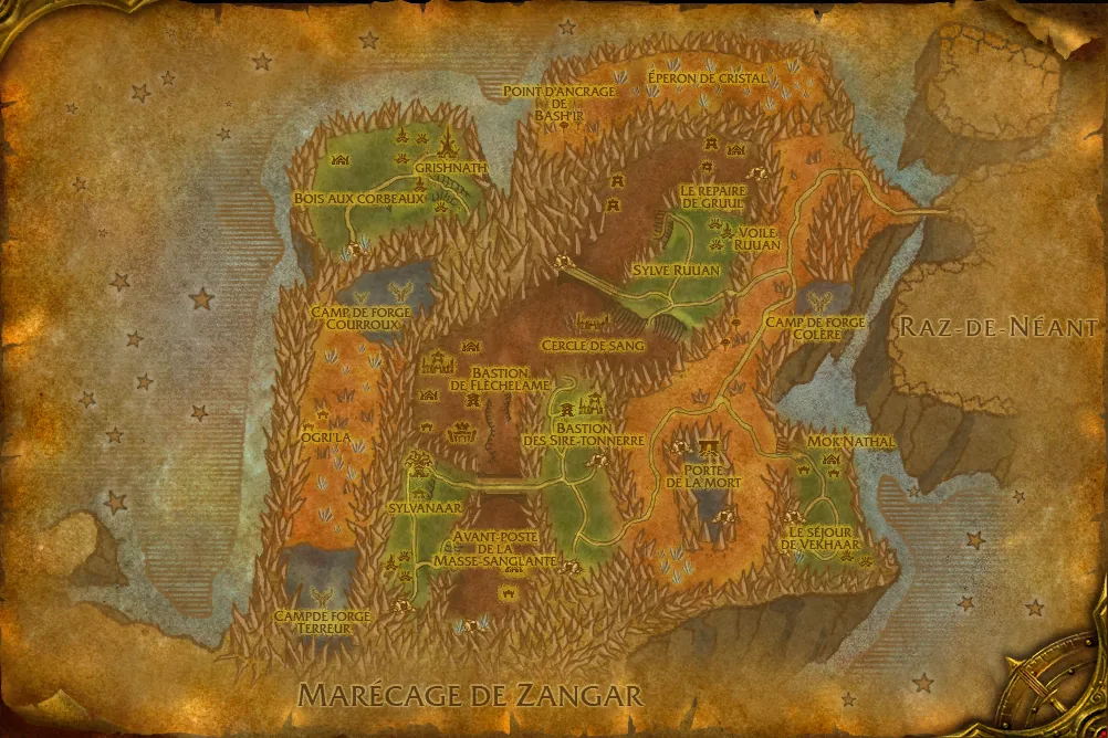 Carte de Les Tranchantes : 5 emplacements de Mage de bataille de Flèchelame