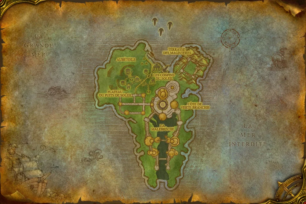 Carte de Île de Quel'Danas : 1 emplacement de Theremis