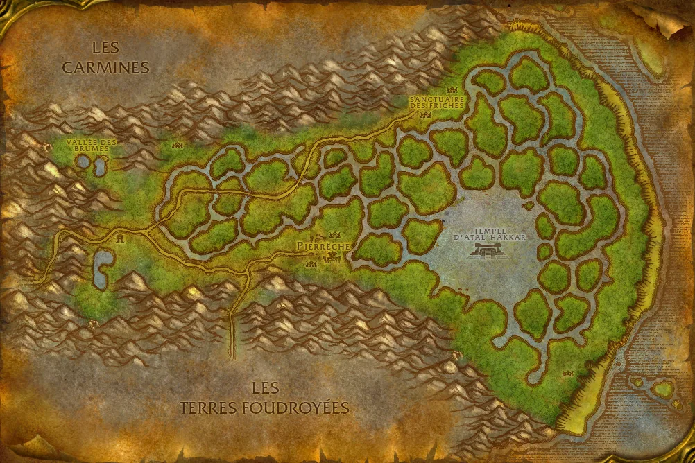 Carte de Marais des Chagrins : 5 emplacements de Fingat