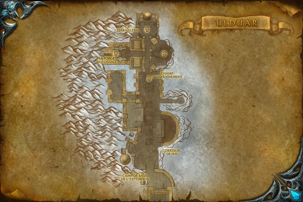 Carte de Ulduar : 9 emplacements de Canon en fer forgé