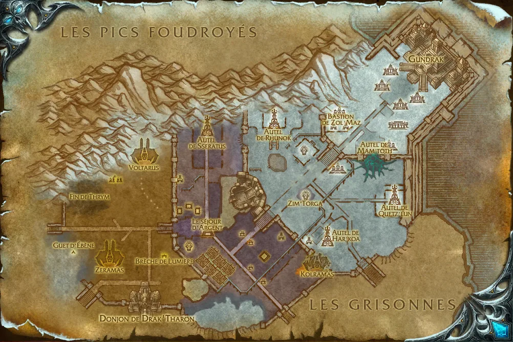 Carte de Zul'Drak : 1 emplacement de Esprit de Quetz'lun